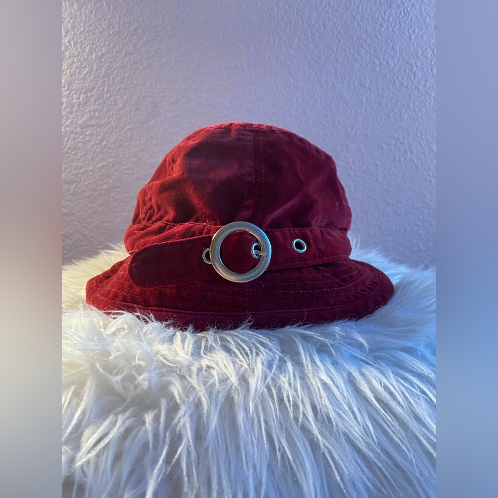 Hat Red/Burgundyish Velvet Bucket Style from my Vintage 2000’s Hat Collection.
